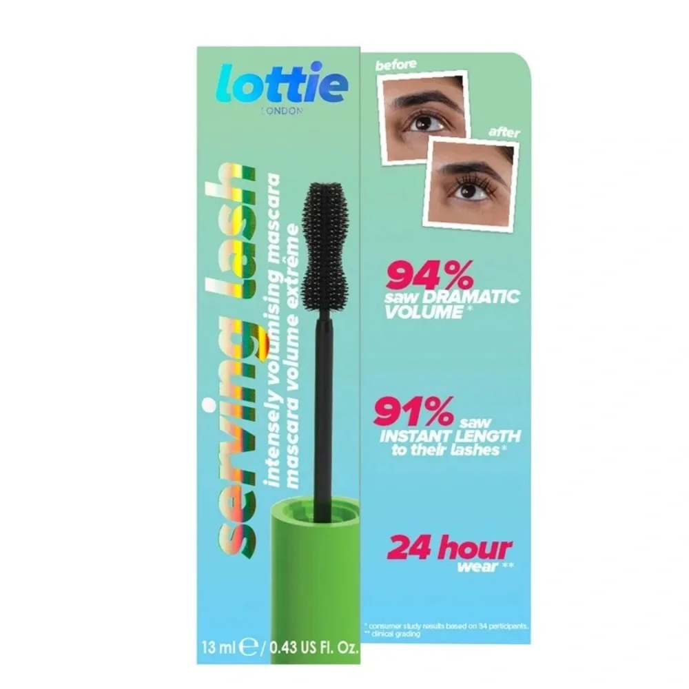 Lottie London Serving Lash Mascara Ultra Volumizing Vegan‎ Mascara - Black